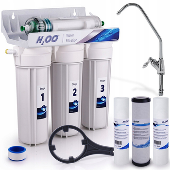 Фільтр для питної води 4 ступені Aquafilter з ультрафільтрацією H2OO (WFP3UF)