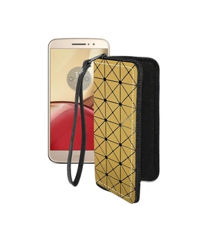 Чохол-гаманець з екошкіри для телефону Motorola Moto M (xt1663) Золотий ромб