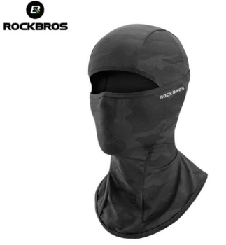 Термо балаклава ROCKBROS LF8422 маска подшлемник лето-весна-осень ICE SILK (ледяной шелк) Черная с пятнами камуфляж One size
