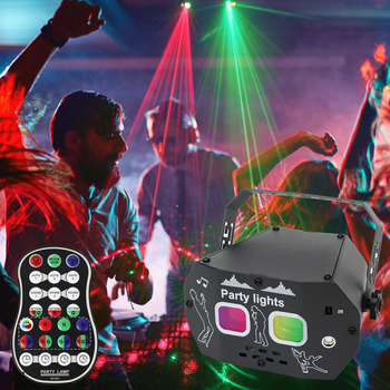 Energolux QR-406 LED+Laser, звездный свет, светомузыка с пультом, лазерный диско-проектор 360° с подвижным эффектом, активация под ритм музыки