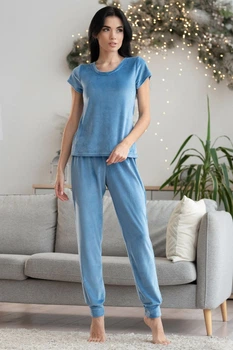 Пижама брючная с футболкой Пбл1605 Голубой, 3XL