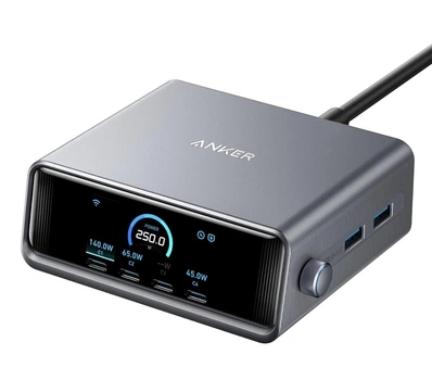 Зарядное устройство Anker Prime Charger 250W 6 Ports, GaNPrime с LCD 2.26" и регулировкой мощности
