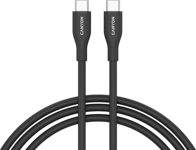 Kabel Canyon CC60SC10 Type-C to Type-C 60W 1 m Silicon Black (CNS-CC60SC10B)