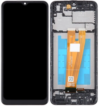 Дисплей модуль тачскрин Samsung A045 Galaxy A04 черный с рамкой High Copy