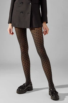 Колготки жіночі Legs з малюнком ROMBI COLOR 1/2(р) nero (L1914)