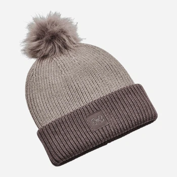 Шапка жіноча Under Armour UA Halftime Ribbed Pom 1373098-294 OSFM One Size Сіра (196884150419)