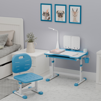 Комплект Evo-kids стілець + стіл + полиця + лампа Блакитний (Evo-17 BL Ergo)