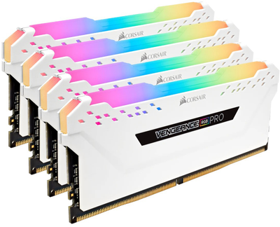 Pamięć RAM Corsair DDR4-3600 32768MB PC4-28800 (Kit of 4x8192) Vengeance RGB Pro White (CMW32GX4M4C3600C18W)