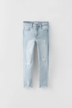 Джинсы с потертостями для девочки Zara 140 размер голубые 5252710428