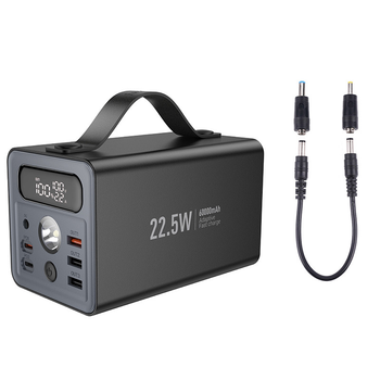 Павербанк зі швидкою зарядкою 22.5W, виходом DC12V та ліхтарем 60000mAh HOCO J138 |22.5W+PD20W+DC12V| Чорний