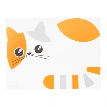 Килимок під тарілку прямокутний 30х40 см Ambition Kitty дитячий кіт помаранчевий пластик арт. 21251