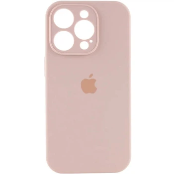 Чехол Silicone Premium case с защитой камеры для iPhone 13 Pro Full Camera Protective pink sand 9751