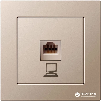 Комп'ютерна розетка Liregus Epsilon RJ45 5/6 категорія Шампань металік (4770025875179)