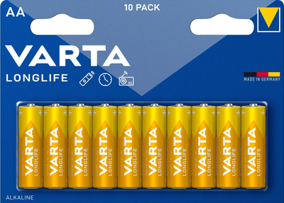 Батарейка Varta Longlife AA Alkaline BLI 10 шт (4106101461)