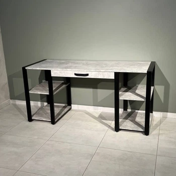 Стол компьютерный 2-х тумбовый MebliRoMax Loft 1600х750х600 мм Индастриал /Черный (000085365)
