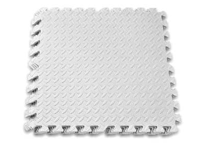 Татамі мат EasyFit SwallowTail білий пазл ластівчин хвіст з бортиком 120х120х1 см (EVA пазл-мат для спортзалу та будинку, даянг, будо-мат)