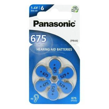 Батарейки Panasonic 675 для слухового апарату 6 шт