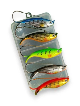 Набір Воблерів незачіпляйка Weedless Shad 85мм\21грамм (5шт) + коробка (964-н)
