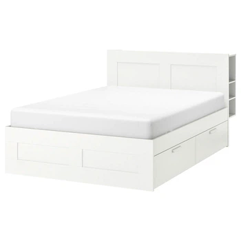 Ліжко з шухлядами і поличками BRIMNES IKEA 891.574.55 білий