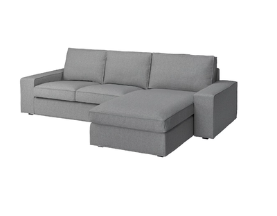 Диван 3-местный с шезлонгом KIVIK IKEA 994.405.90 серый/бежевый