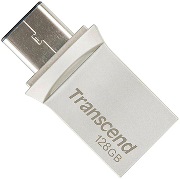 Флеш память USB Transcend JetFlash 890 128GB USB 3.1 Gen1 + Type-C Silver (TS128GJF890S)