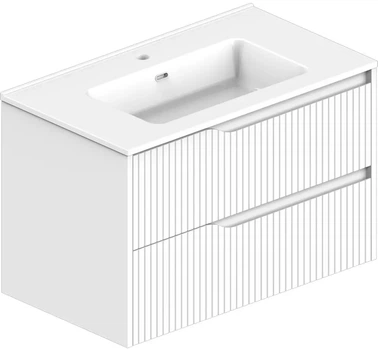 Тумба підвісна DEVIT Style 80 442080W з умивальником 80 см