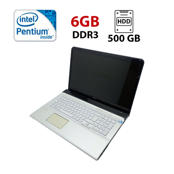 Ноутбук Sony 17 / 17.3" (1600x900) TN / Intel Pentium 2020M (2 ядра по 2.4 GHz) / 6 GB DDR3 / 500 GB HDD / Intel HD Graphics 2500 / WebCam / АКБ не держит б/у