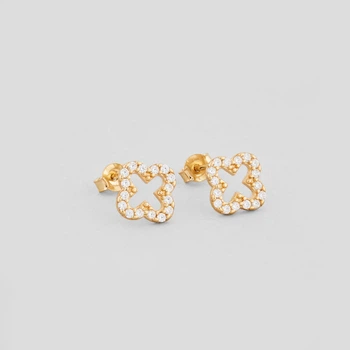 Серебряные серьги с позолотой Minimal ЛК-0394з