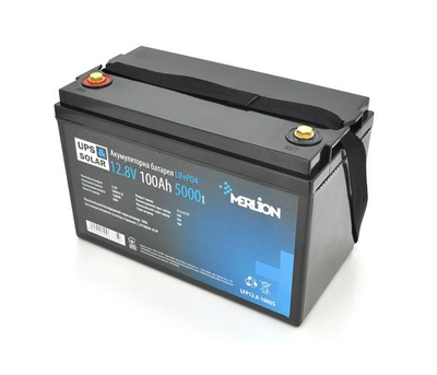 Литий-железо-фосфатный аккумулятор Merlion LiFePO4 12.8V 100AH,(4S1P/BMS-50A), (330x173x220), 10,3kg до 5000 циклов