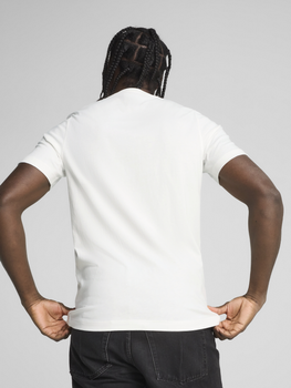 Футболка бавовняна довга чоловіча Puma Mass Merchants Logo Tee 68466002 M White з принтом (4067983592331)