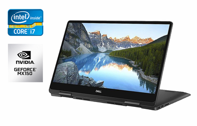 Ноутбук-трансформер Dell Inspiron 7586 2 in 1 / 15.6" (3840x2160) IPS Touch / Intel Core i7-8565U (4 (8) ядра по 1.8 - 4.6 GHz) / 16 GB DDR4 / 512 GB SSD / nVidia GeForce MX 150, 2 GB GDDR5, 64-bit / WebCam / HDMI б/у