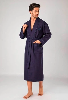 Халат мужской nusa вафельный модель 12680 lacivert, xxxxl