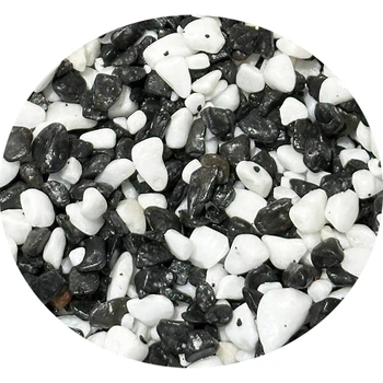 Грунт для аквариума Aqua Natural, ЧЕРНЫЙ+БЕЛЫЙ окатанный (5-10мм) - 10 кг