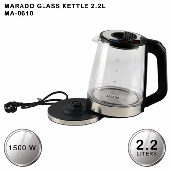 Электрочайник Marado MA-0610 стеклянный 2.2л 1500W