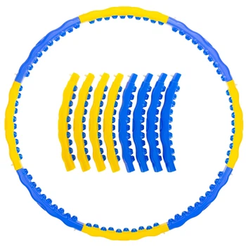 Обруч для похудения массажный разборной 8 секций d-100 Хула Хуп Hula Hoop DYNAMIC HOOP желтый-синий JS-6018