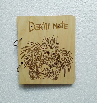 Деревянный блокнот "Death note" (на кольцах с ручкой), ежедневник из дерева, подарок фанату аниме