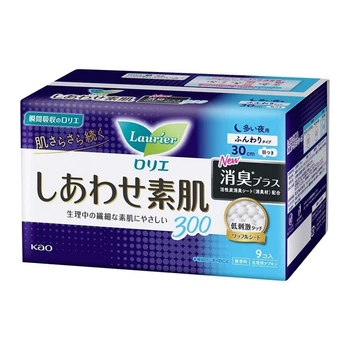 KAO Laurier Soft Heavy Night Use ночные гигиенические прокладки 30 см, 9 шт