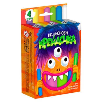 Мел DankoToys цветная серии Мел большие 4 цвета КRD-02-03U