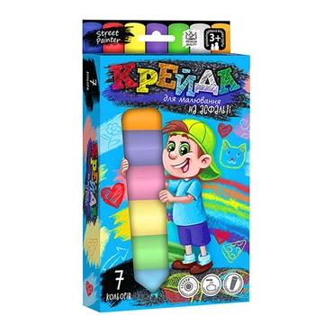 Мел DankoToys для рисования на асфальте большой 7 штук MEL-01-05U