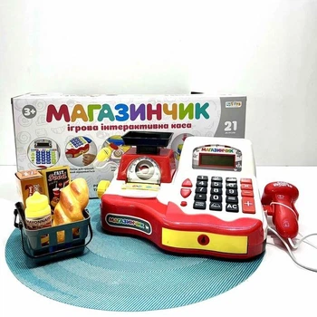 Детский игровой кассовый аппарат Limo Toy с продуктами весами Красный (7162-1 RU)