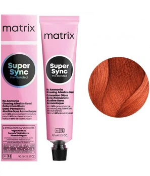Тонер на лужной основе Matrix Super Sync Pre-Bonded 6RC+ Темный блондин красно-медный, 90 мл