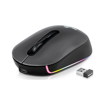 Мышь REAL-EL RM-470W Rechargeable Wireless, Black, беспроводная, Type-C, BT, RGB, опти (EL123200049)