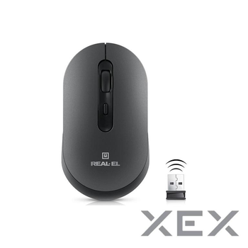 Мышь REAL-EL RM-470W Rechargeable Wireless, Black, беспроводная, Type-C, BT, RGB, опти (EL123200049)