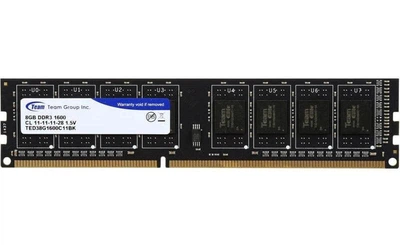 Оперативная память Team Elite DDR3 1600MHz 8Gb PC3-12800 CL11-11-11-28 1.5V (TED38G1600C11BK) Б/У