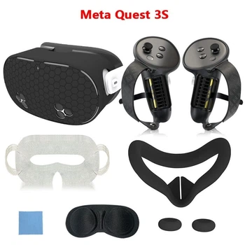 Набор защиты для Oculus Meta Quest 3S, чехлы накладки силиконовые 8 предметов