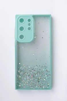 Чехол Stardust с цветными бортиками для Samsung S23 Ultra Бирюзовый