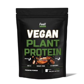 Веганський рослинний протеїн Feel Power (cуміш) - Vegan plant protein Вlend (Солона карамель) 450 г