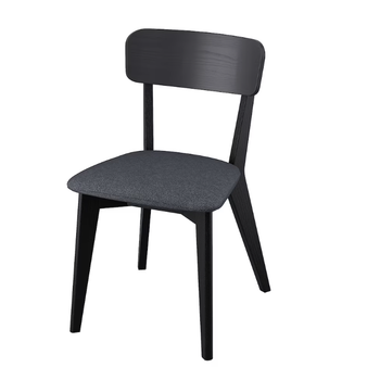 Кухонний стілець LISABO з м'яким сидінням IKEA 605.540.83 чорний/сірий