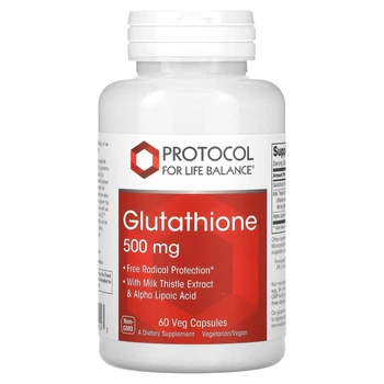 Глутатіон Protocol for Life Balance Glutathione 500 мг, 60 веганських капсул (PRT-10104)