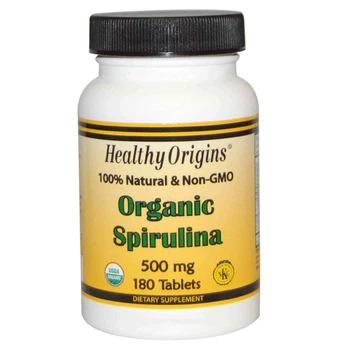 Спіруліна Healthy Origins Spirulina органік 500 мг, 180 таблеток (HOG-88235)